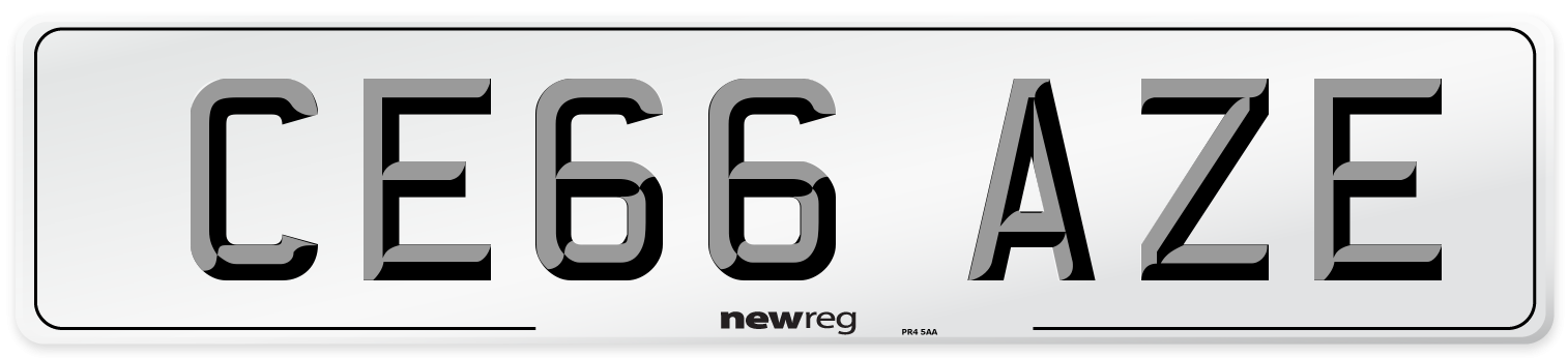 CE66 AZE Number Plate from New Reg